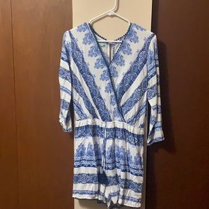 White and blue romper